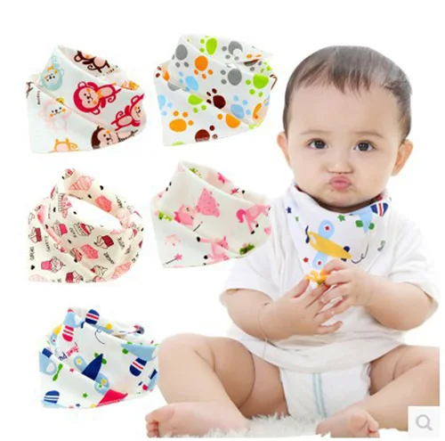

Cartoon Baby Bibs Cotton Triangle Saliva Towel Infant Burp Cloths Baby Eating Accessory Soft Baby Stuff