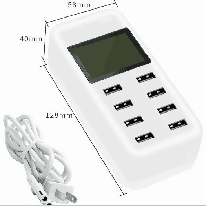 Зарядное устройство с 8 USB-портами ЖК-экраном | Электроника
