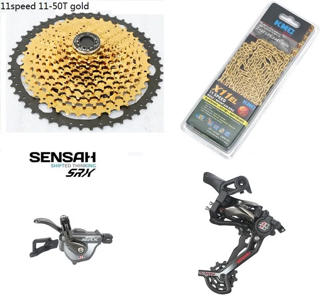 SENSAH XT 1x11 speed groep set 4 met 11-50 горный велосипед beste 11 speed voorderaileur/shift/gear/chain 11 speed voor SRAM m8000 - Цвет: gold groups 4