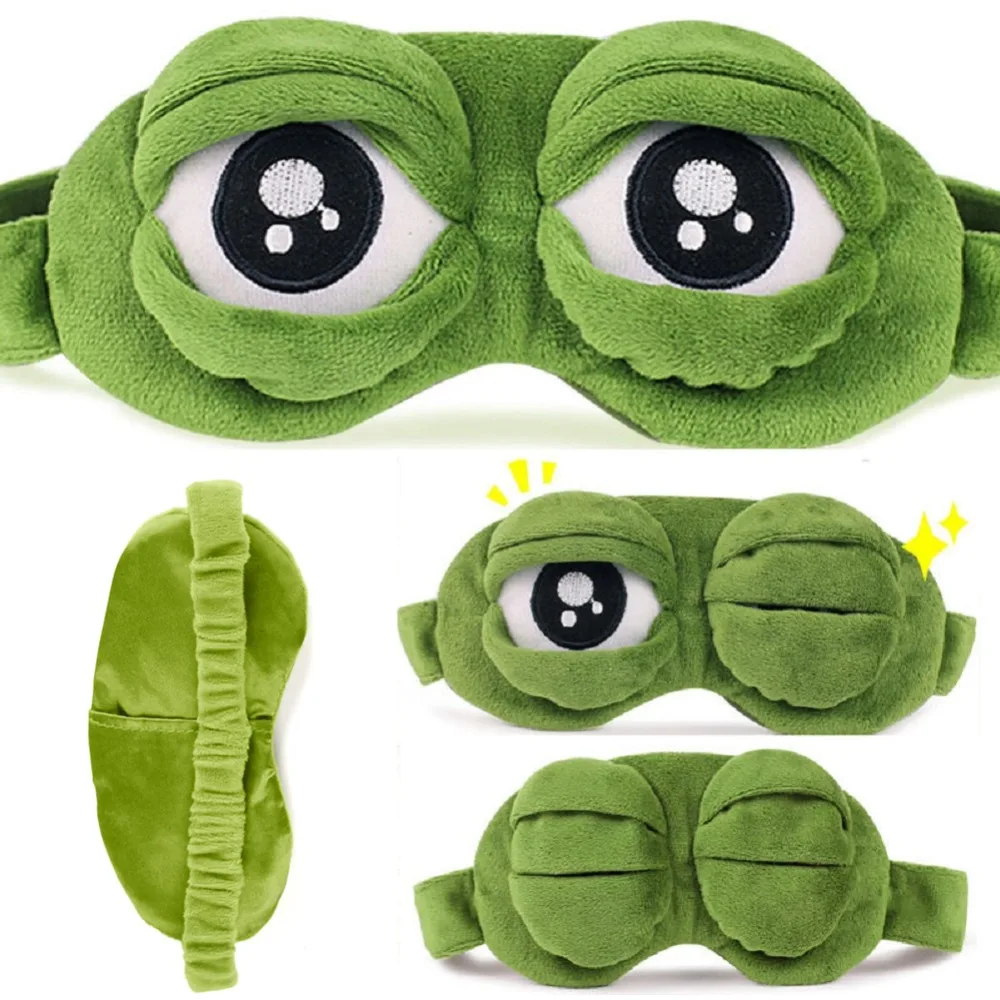 3D маска для сна Sad Frog Отдых Путешествия Расслабление Спящая помощь вслепую ледяное покрытие повязка для глаз маска для сна чехол аниме костюмы для косплея
