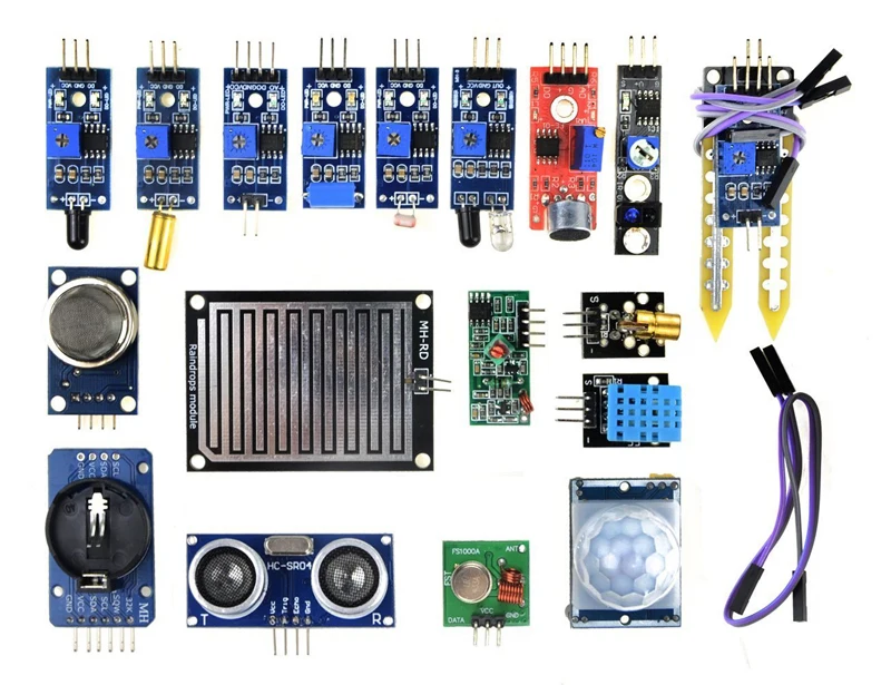 16 шт./лот комплект сенсорной платы для Arduino starter Diy Kit Raspberry Pi 3/2 Модель B 16 датчик отслеживания температуры дождя