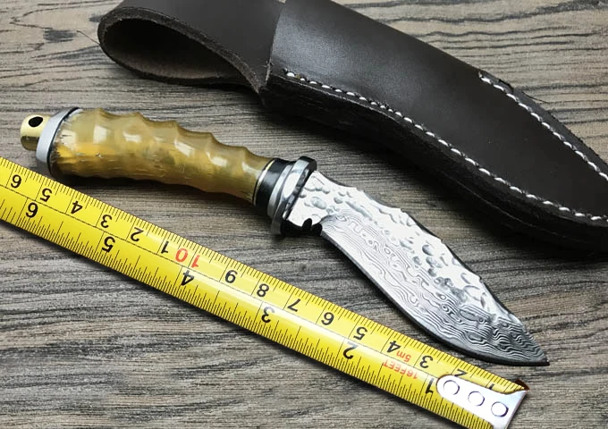 Новейший мини охотничий нож из дамасской стали многофункциональный для