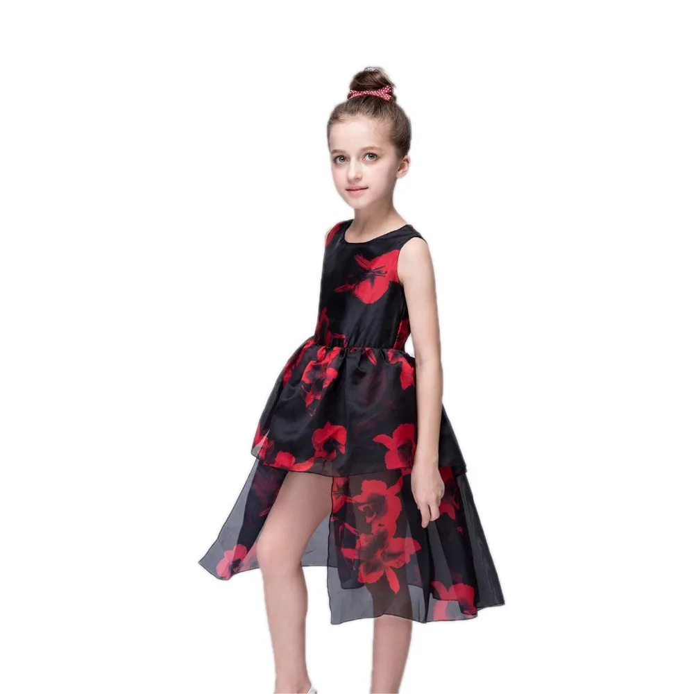 2017 Новое Лето Бальное платье Детское Платье Молнии Детские Платья Дети Цветов