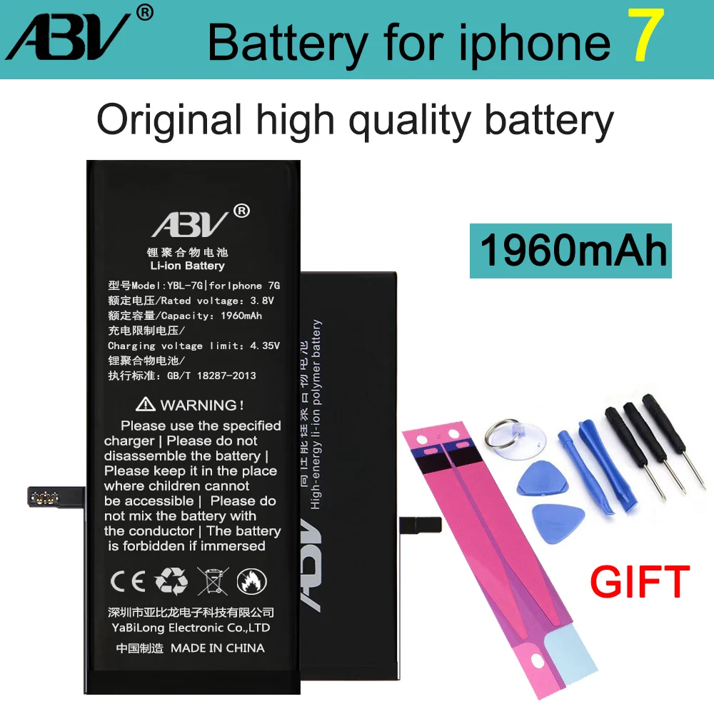 Оригинальный 1960 мАч бренд ABV Foe bateria Iphone 7 Замена батареи для iPhone батарея с