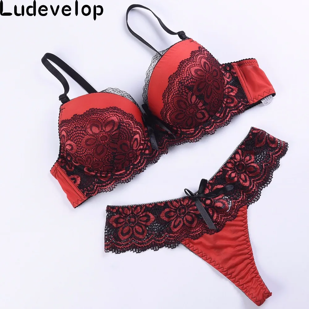 Женский кружевной комплект ludemaw хлопковый с бюстгальтером и трусиками нижнее