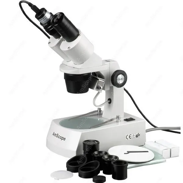 

Stereo Microscope--AmScope Supplies 10X-20X-30X-60X Stereo Microscope with 2MP USB Camera SE305R-AZ-E2