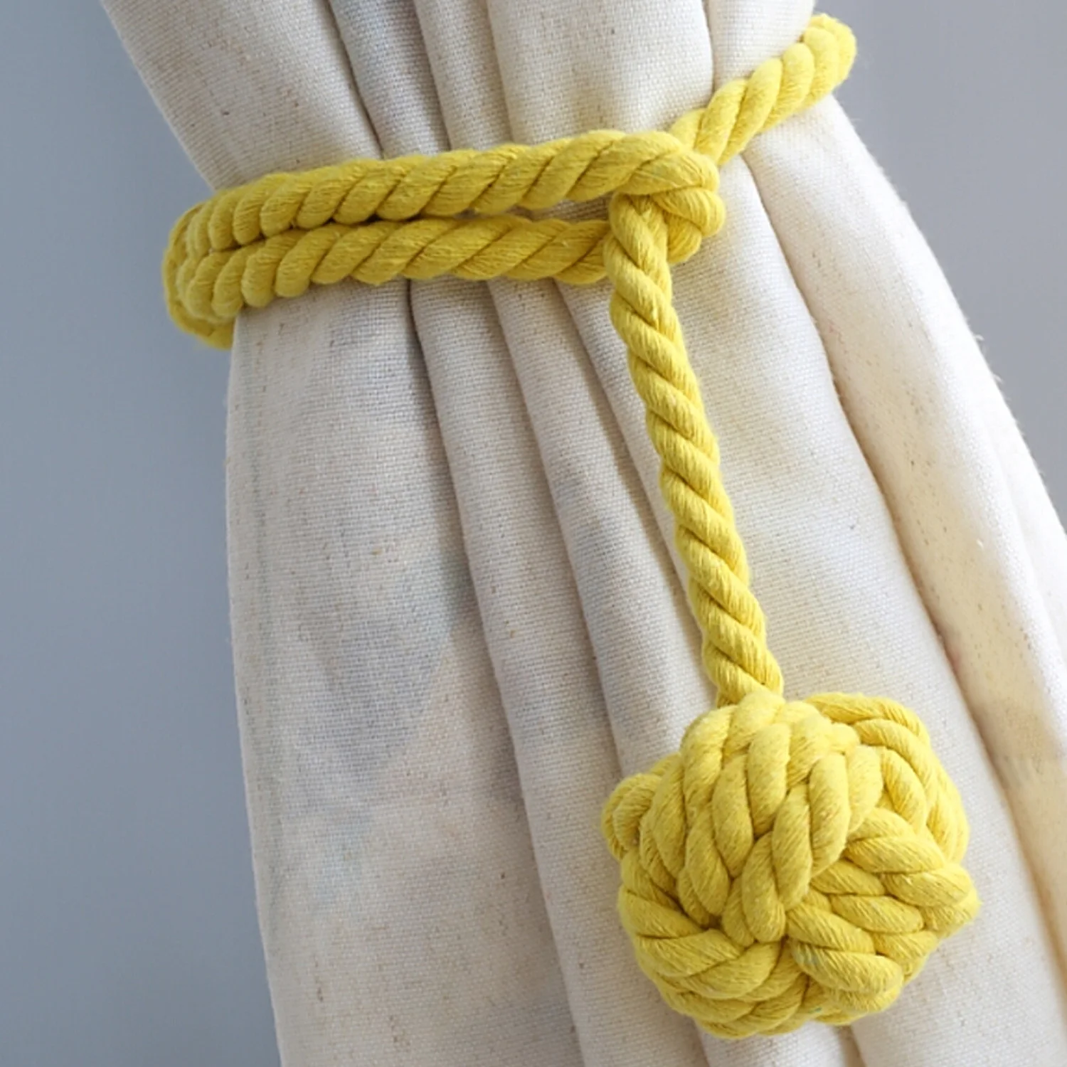 2cps элегантный ручной Вязание окна Шторы шторы из хлопчатобумажного каната Holdbacks