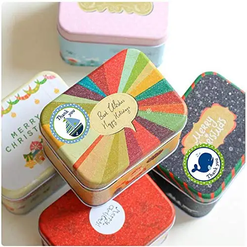 40 наклеек круглой формы с изображениями китов, парусников и дельфинов с надписью "Спасибо" для подарков на детские дни рождения.