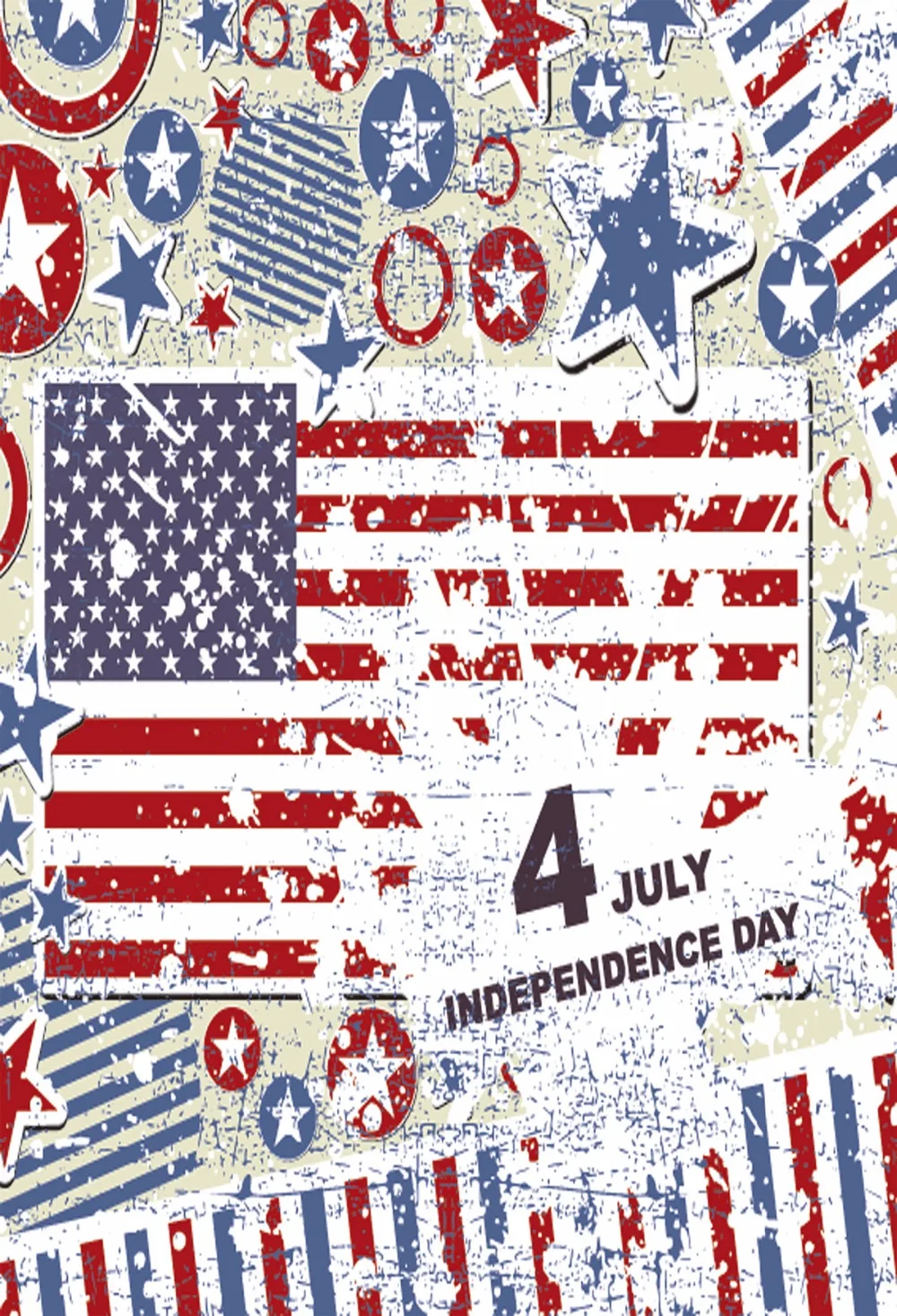 

VinylBDS Photographic Background Cotton American Flag Independence Day Retro Photography Background Dlr-7