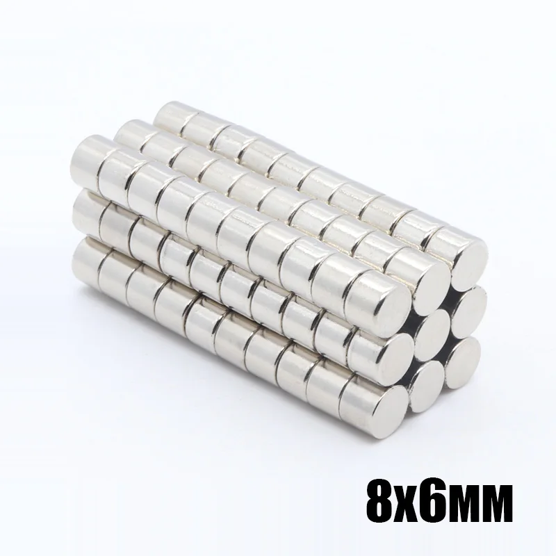 Супермощные Круглые неодимовые редкоземельные магниты 200 шт. 8x6 мм магнит N35 8 * 6