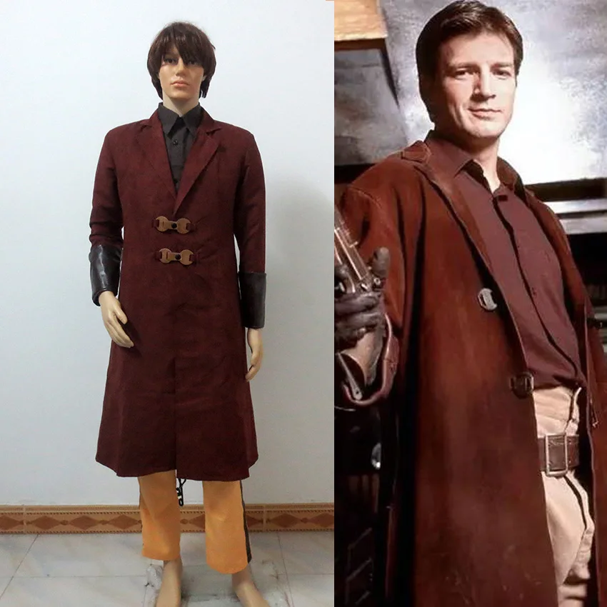 Костюм для косплея Капитан Светлячок Малкольм Рейнольдс коричневый