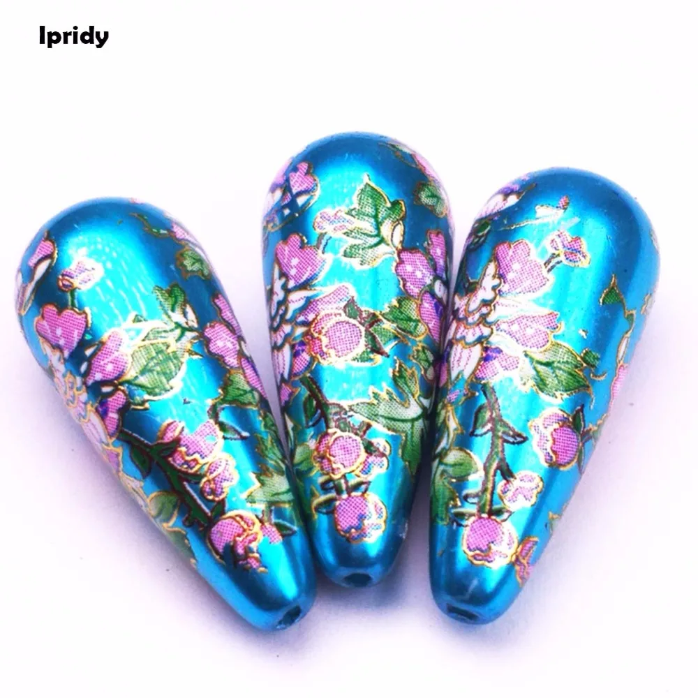 Японская картина Aqua винтажная японская цветная с рисунком в форме капель цветком