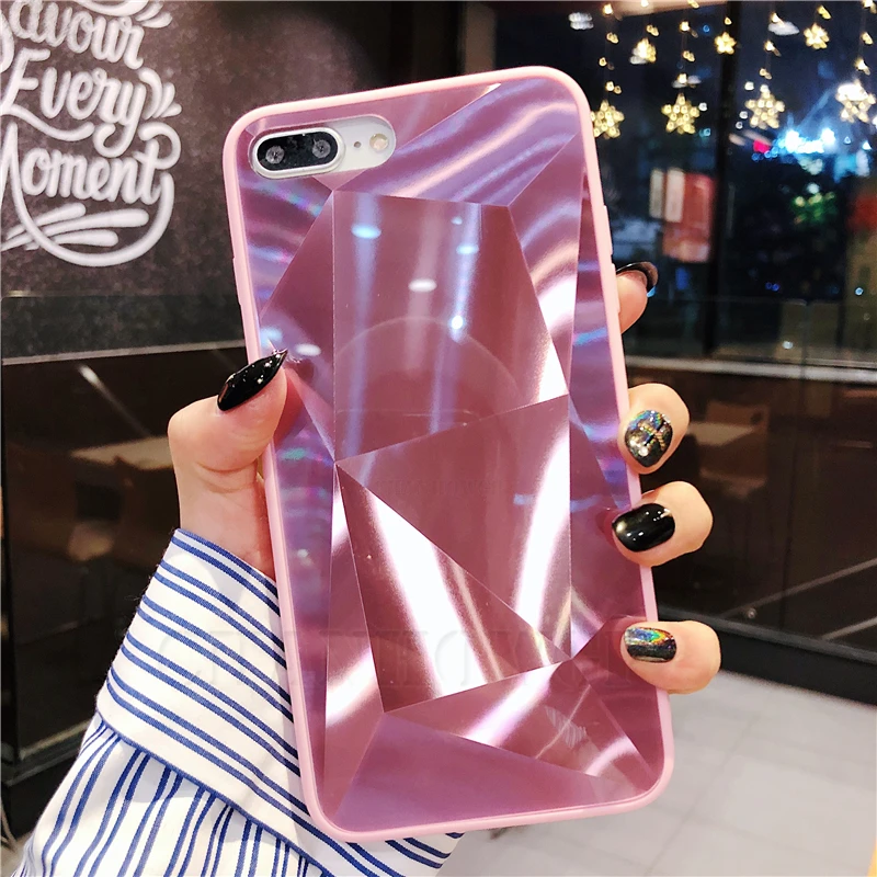 3D Алмазный силиконовый зеркальный чехол для iPhone 11 Pro Max X XR XS MAX чехлы xs max xr x 6 6s 7 8 plus