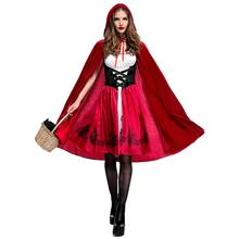 Disfraz de Caperucita roja para adultos, vestido de fiesta de Cosplay, Caperucita Roja, club nocturno, servicio de Reina, fiesta de disfraces