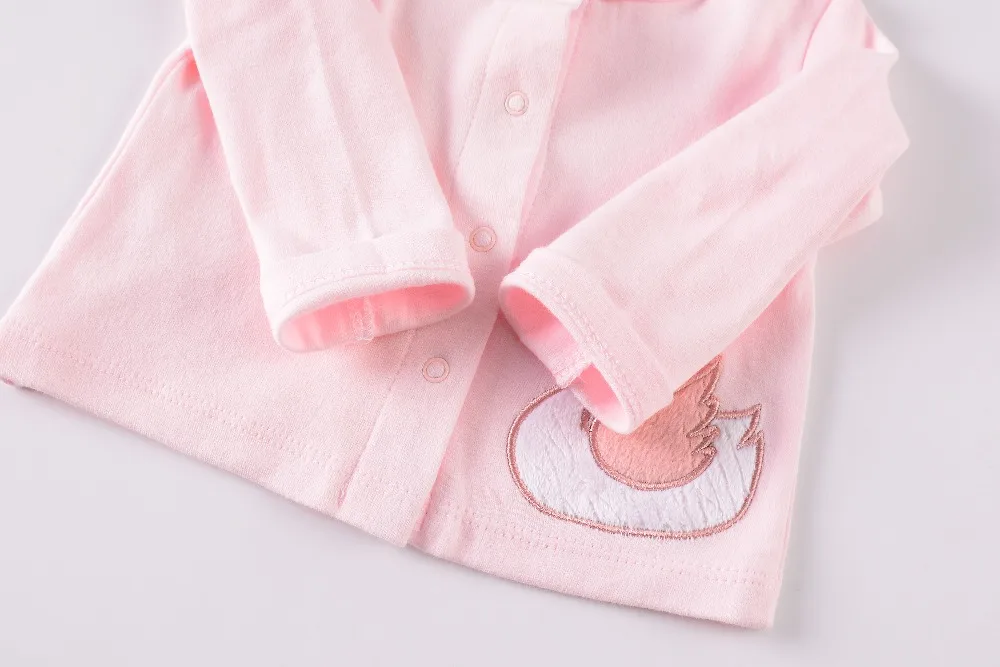 Комплект одежды для малышей, хлопковый комплект одежды из 4 предметов для маленьких девочек боди с принтом слона+ брюки+ верхняя одежда+ шапочка/повязка на голову для новорожденных