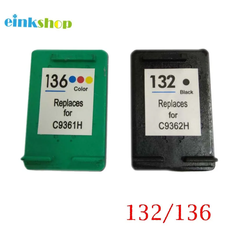 Бренд einkshop для hp 132 136 совместимый чернильный картридж для hp Photosmart C3183 D5163 1513 C3100 Officejet 6213 5443 D4163printer