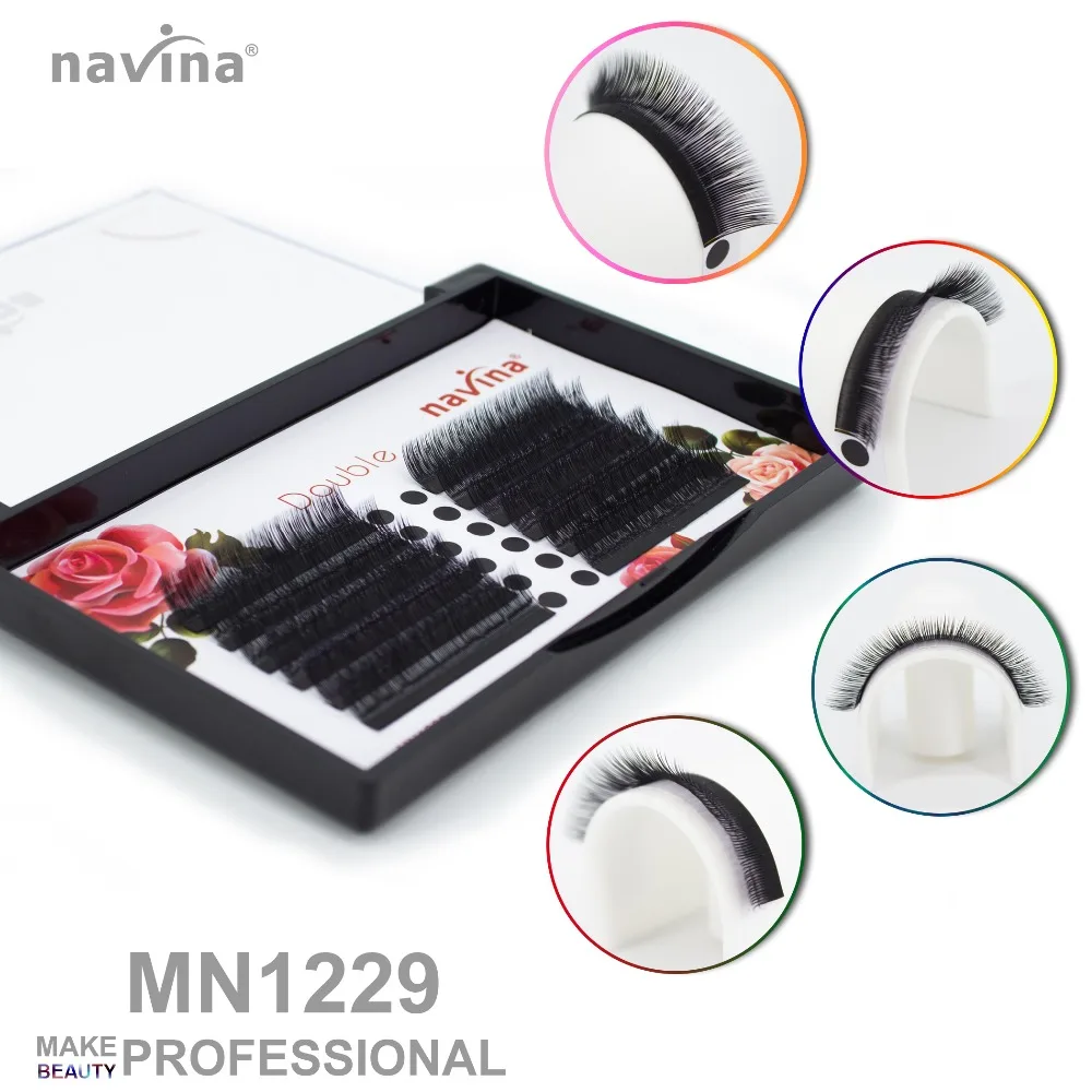 Накладные норковые ресницы для макияжа navina Two crul in one Curl B + C толщина 0 05-0 07 мм Длина