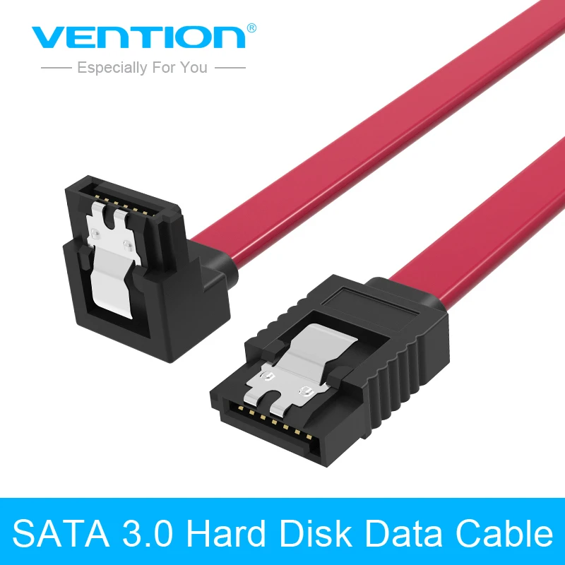 Vention Sata 3,0 7pin кабель для передачи данных Супер Скоростной SSD HDD Sata III угловой жесткий диск для ASUS Gigabyte MSI материнская плата 50 см - Цвет: Красный