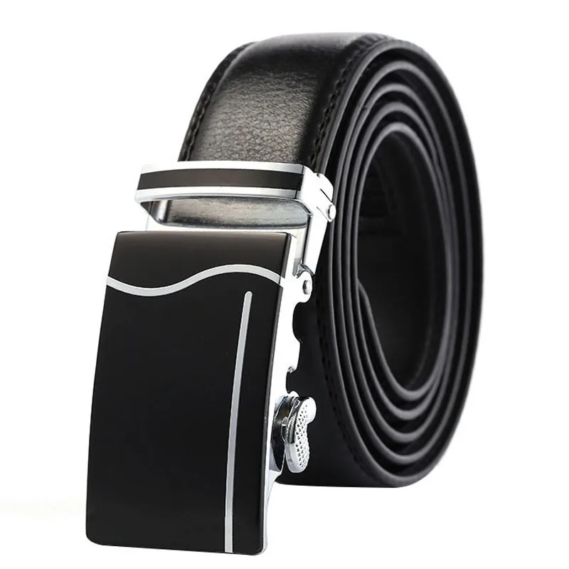 

Мужской ремень с автоматической пряжкой, высококачественный ремень из искусственной кожи, однотонный Повседневный ремень для деловых встреч