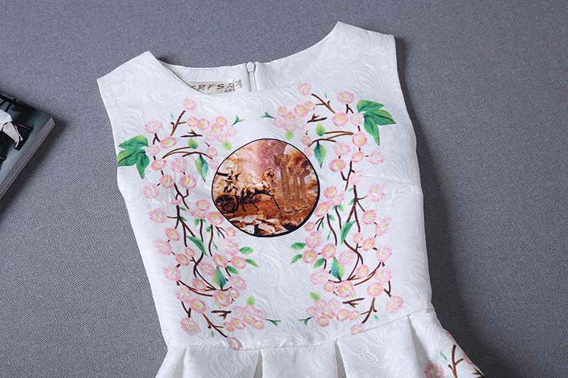 2018 autumn summer new retro swing Princess Dress Girls stamp his slim sleeveless vest dress 13~20 teen party | Детская одежда и