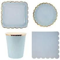Pale Blue Set 1 32 Комплекты розовое Фольга Baby Shower посуда бумажные тарелки блюда салфетки для стаканчиков соломки для дней рождения вечерние свадебные праздничный Декор - Цвет: Pale Blue Set 1