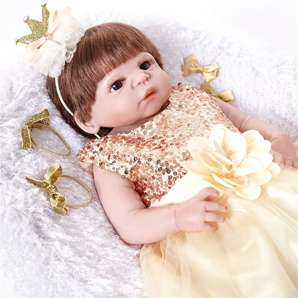 22 дюйма Кукла Reborn Baby силиконовая кукла Boneca Babe Alive Like Newborn подарки для девочек и