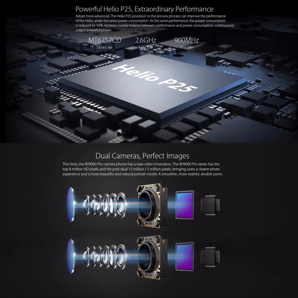 Blackview BV9000 Pro 4G мобильный телефон с функцией 18:9 5 7 &quotMTK6757 Octa Core Android 1 6 ГБ + 128 13MP