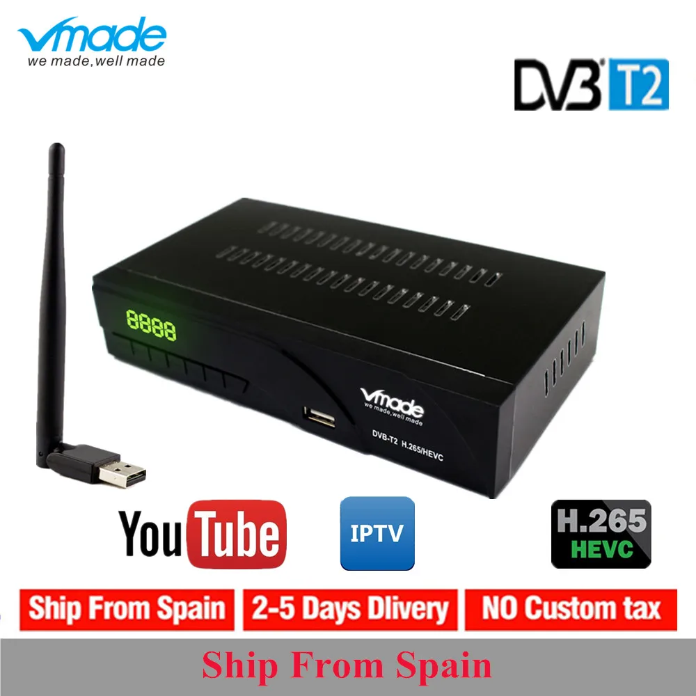 Vmade DVB T2 h.265/hevc Combo HD цифровой наземный спутниковый ресивер MPEG 2/4 h264 поддержка AC3 Cccam