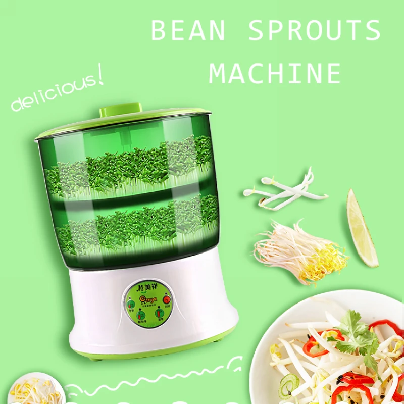 Home Use Intelligence Bean Sprouts Machine Large Capacity Thermostat Green Seeds Growing Automatic Bean Sprout Machine EU
