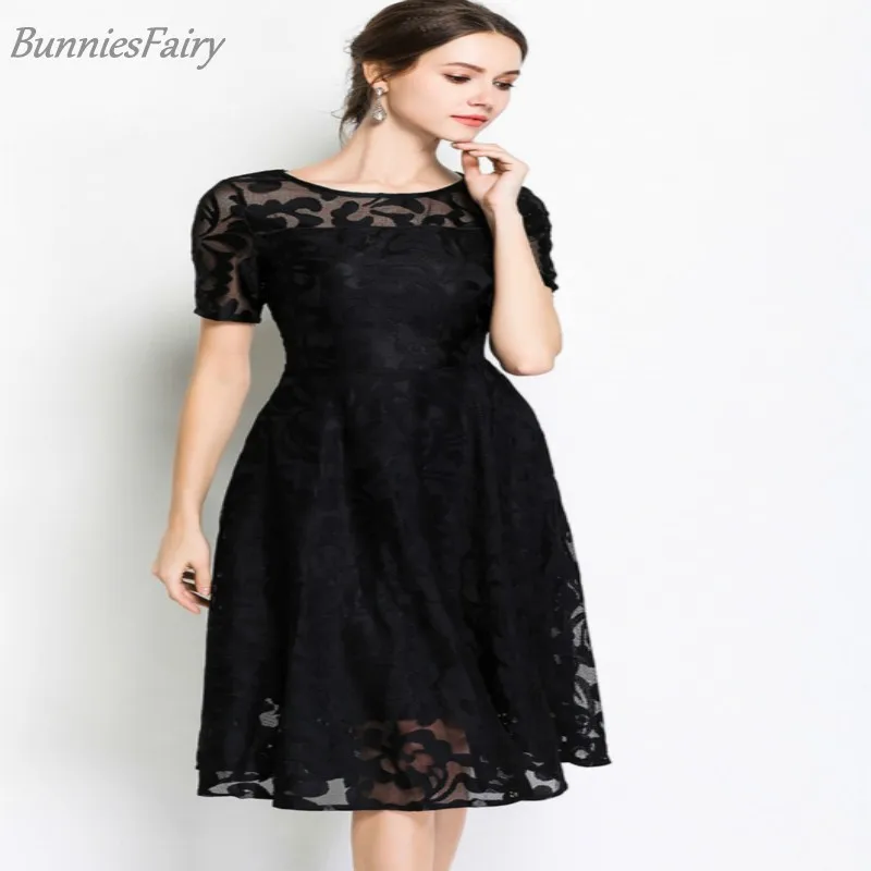 BunniesFairy 2018 летнее новое женское элегантное винтажное кружевное плиссированное