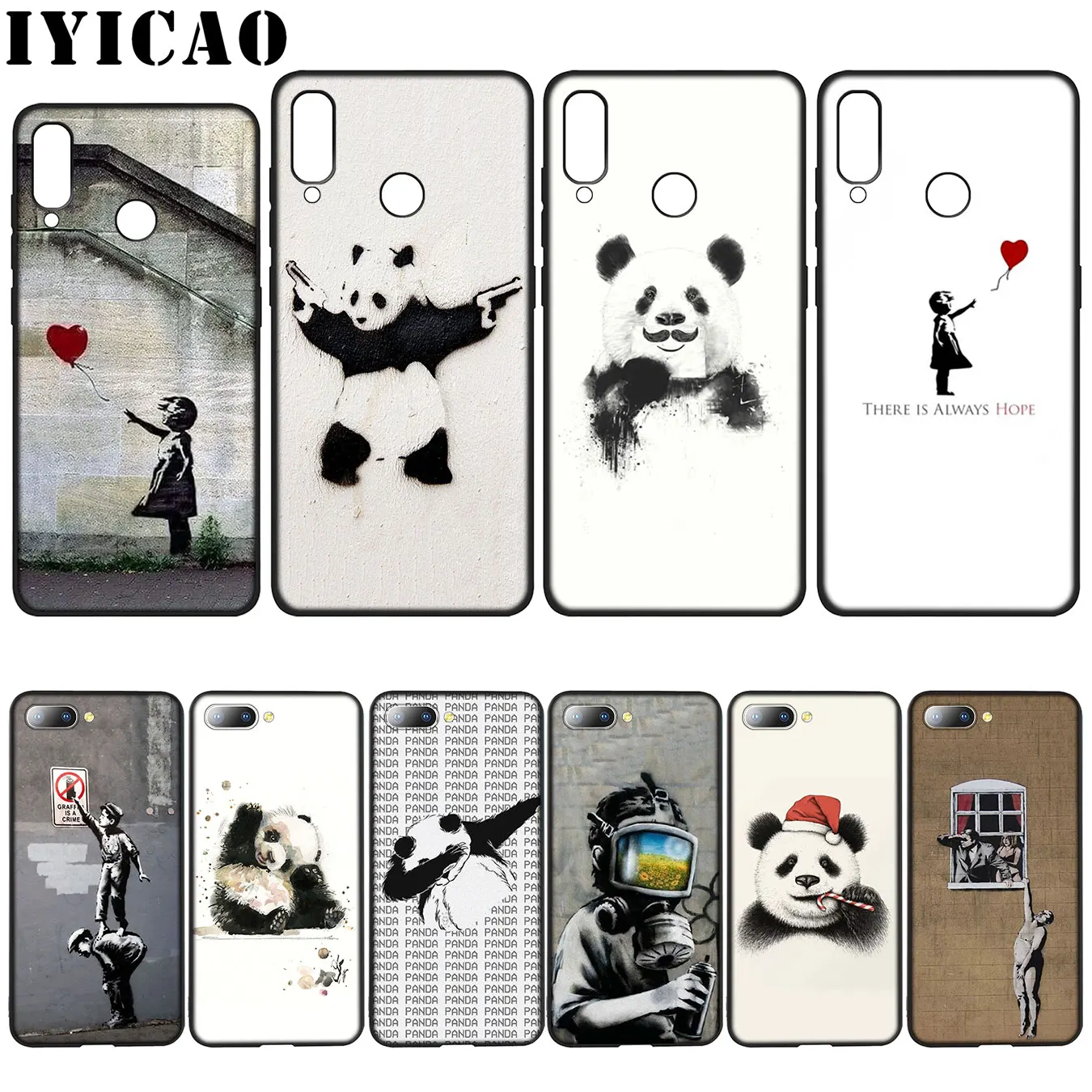 IYICAO уличное искусство Бэнкси Граффити Панда мягкий чехол для Huawei Y7 Y6 Prime Y9 2018 Honor 8C