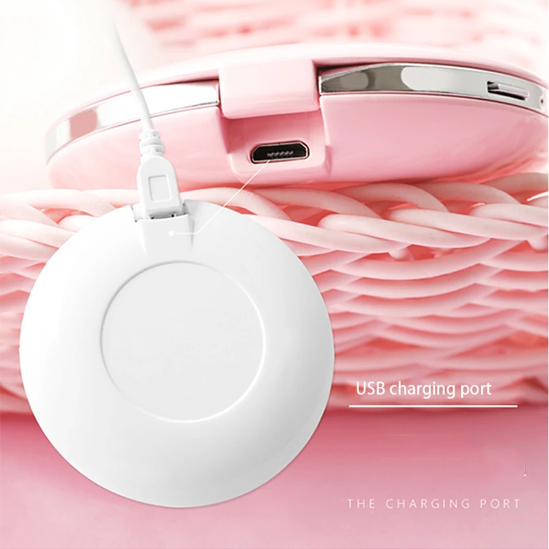 Портативное карманное зеркало для макияжа со светодиодной подсветкой складной