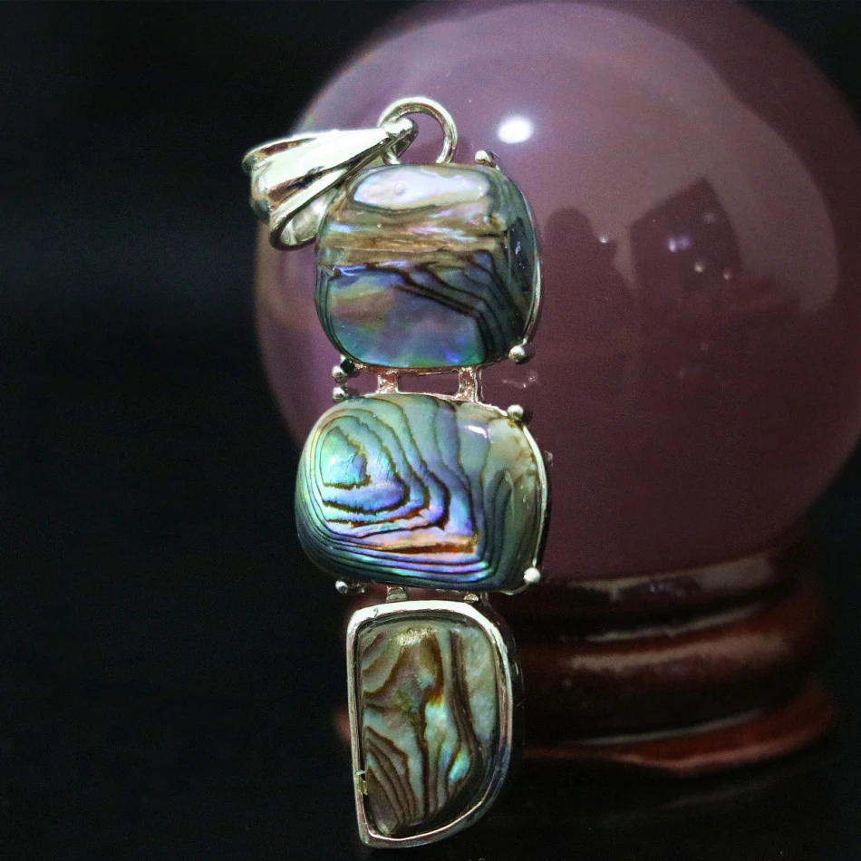 Модная прямоугольная Подвеска из натуральной синей морской ракушки ювелирные