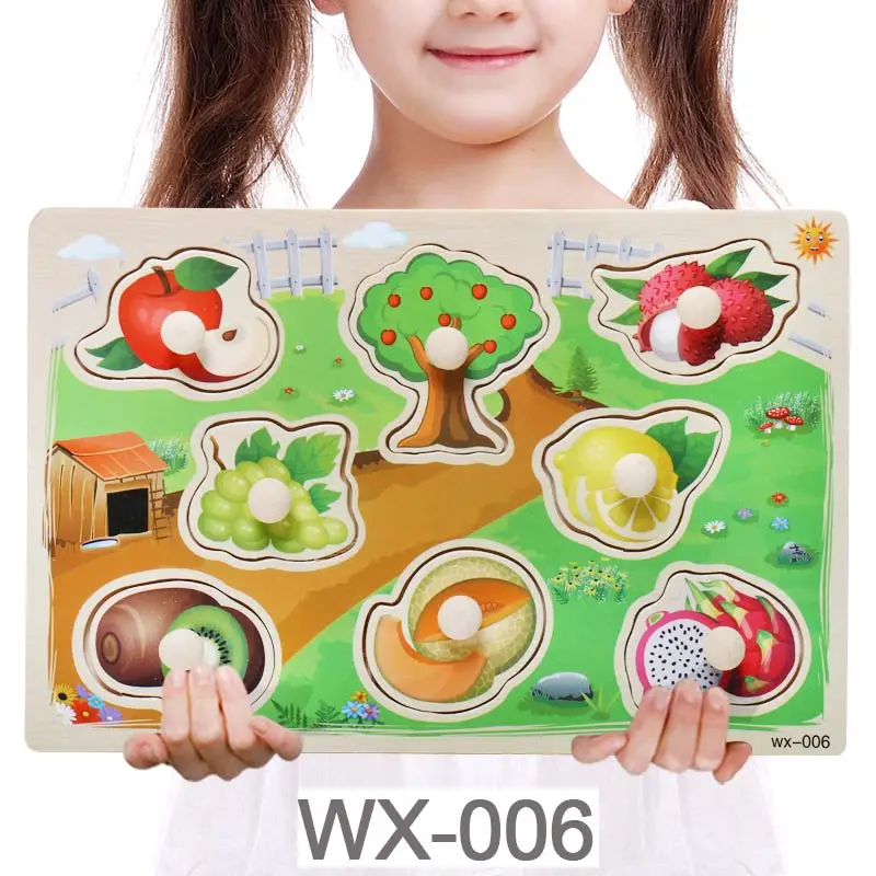 WX-006 Детские игрушки Монтессори деревянная головоломка мультфильм транспортное средство морские животные головоломка доска 12 наборов обучающая деревянная игрушка Подарки для детей - Цвет: WX-006