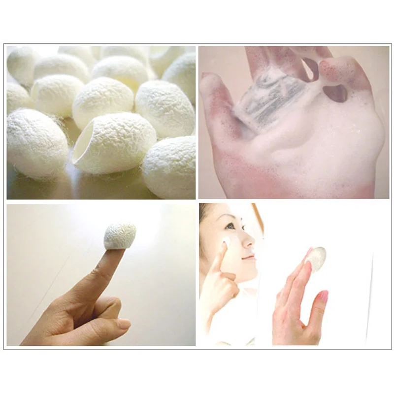 

100Pcs Organic Natural Silk Cocoons Silkworm Balls Facial Skin Care Scrub Purifying Acne Anti Aging Whitening NShopping