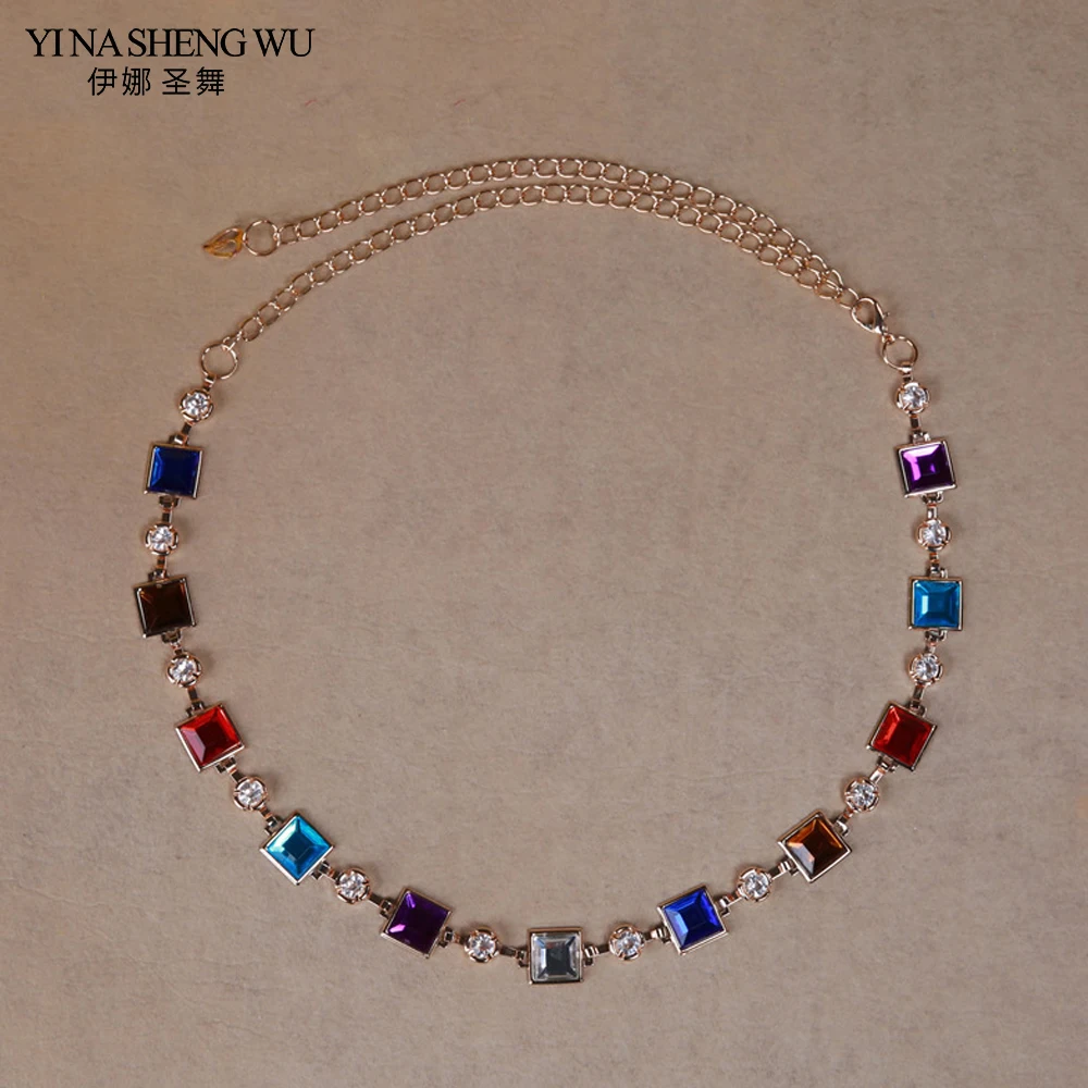 

Newest Oriental Dance Accessories Belly Dance Rhinestone Belt Women Belly Dancing Square Sparkle Rhinestone Waist Chain