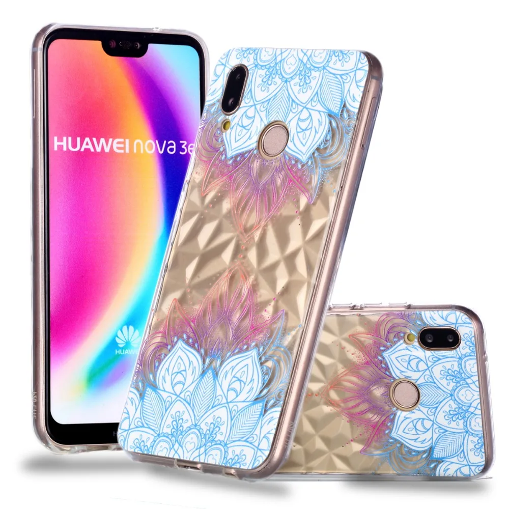 Для huawei Y5 Y6 Y9 2018 чехол с тисненым алмазным узором TPU ударопрочный на заднюю панель