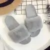 Gray Повседневное домашние тапочки, шлепанцы женские босоножки Дамские тапочки zapatos mujer женские слипоны ползунки пушистого искусственного меха на плоской подошве Size4.3-6,861 - Цвет: Gray