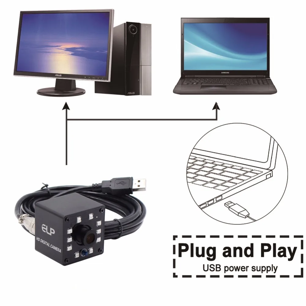 ELP USB камера 2 мегапикселя Full HD 1080P cmos OV2710 VGA 120FPS UVC мини микро ИК ночного видения usb веб-камера для системы Linux