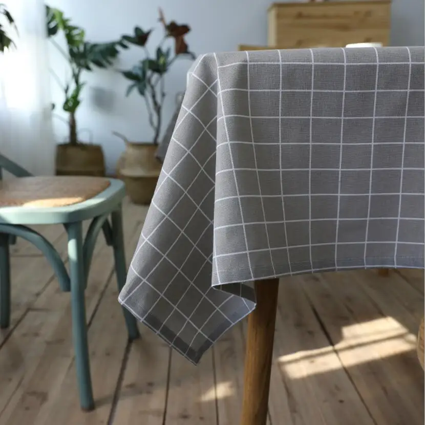 2019 Hot Sale Grid Tablecloth Black White Grey Plaid Table Cover Rectangle Dining Cloth Dust Proof Furniture Covers CZ010 |