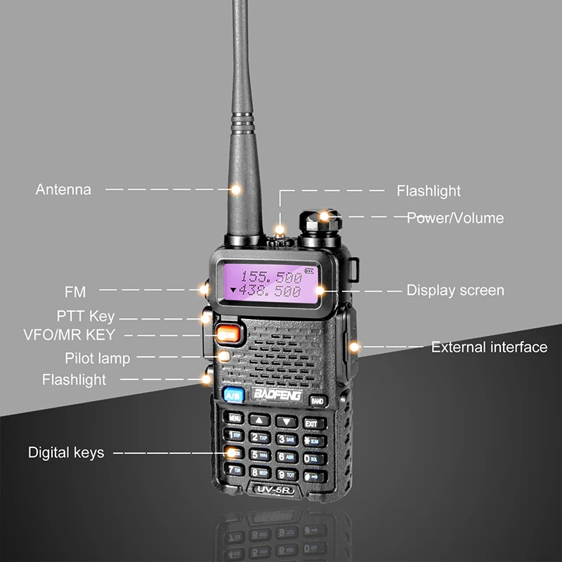 Baofeng UV-5R Professional Walkie Talkie 5W UHF VHF Portable UV5R Two Way Radio Station UV 5R Hunting CB Transceiver Ham Radio