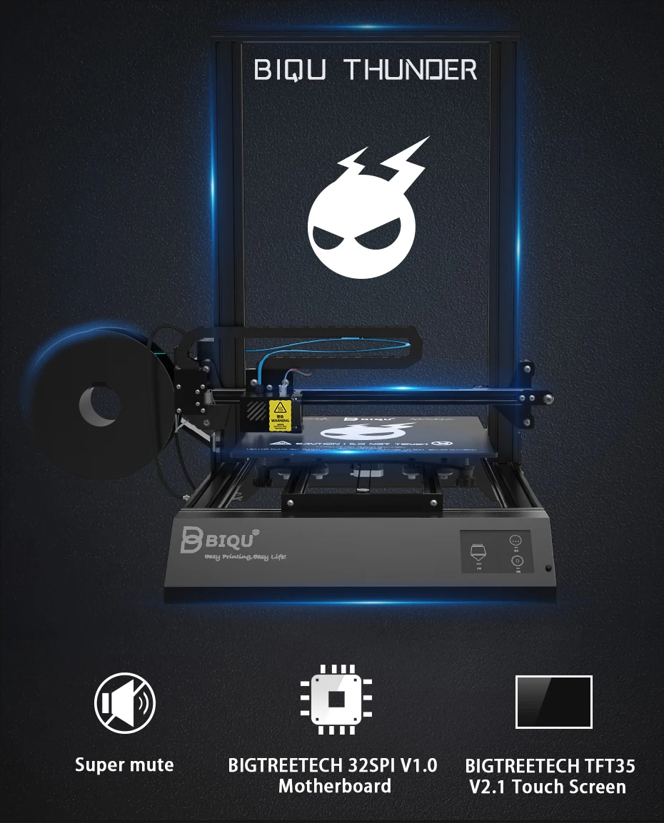 BIQU Thunder 3d принтер большого размера с приложением автоотключение и отключение питания Кнопка печати Dua Z Rod 3D Drucker Impresora 3d запчасти