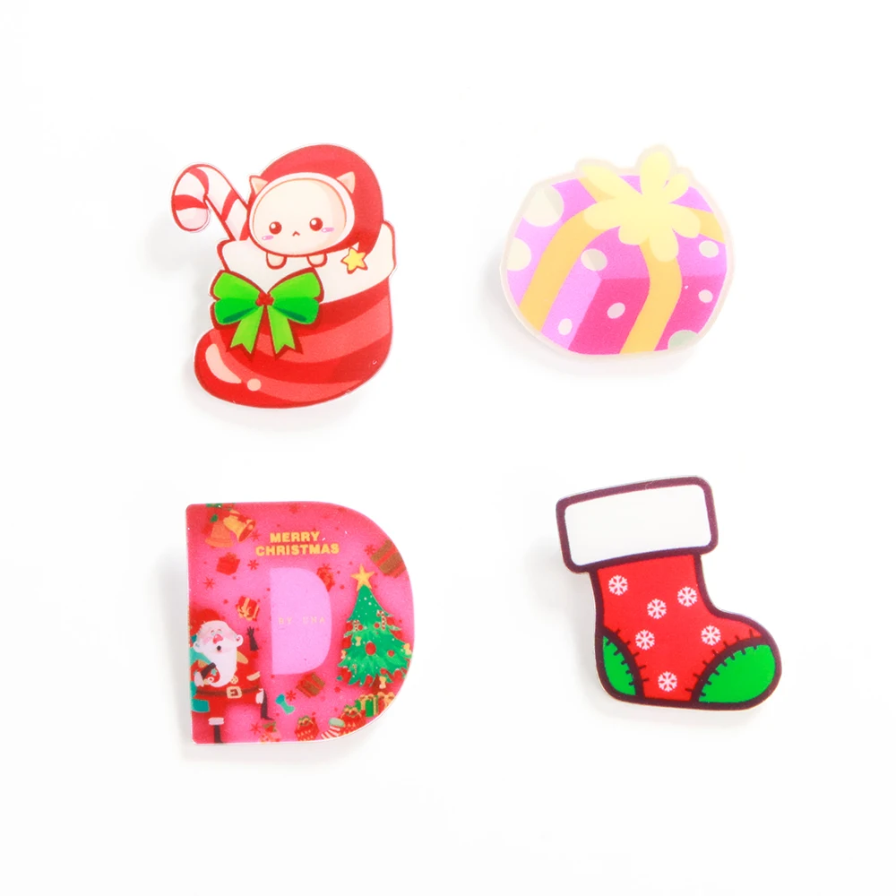 Мультфильм Санта Клаус Снеговик акриловая Снежинка Рождество значок броши