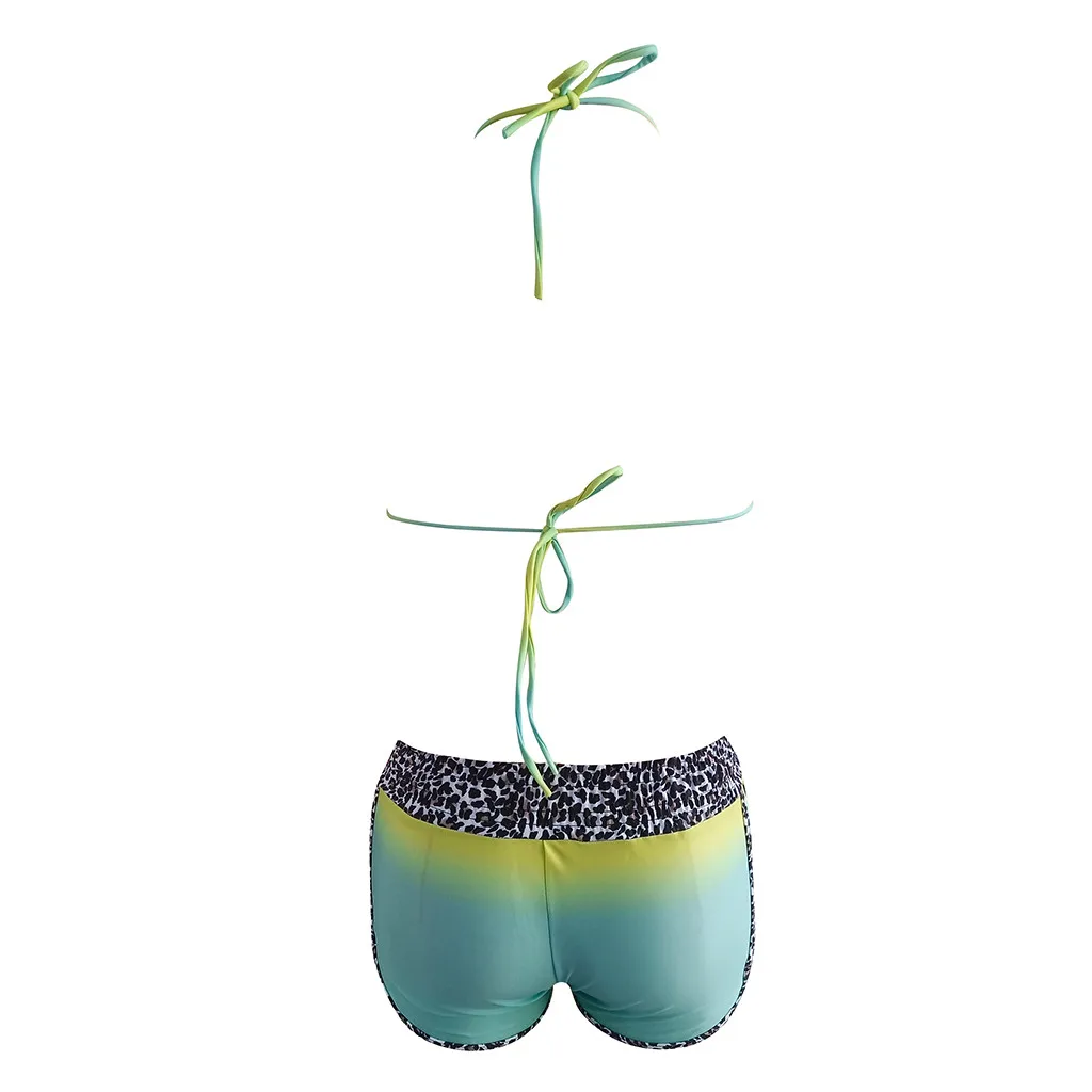 Сексуальное летнее освежающее женское сексуальное бикини с разрезом и принтом в