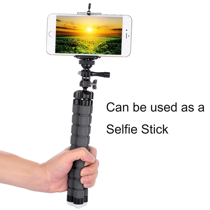 Осьминог Стиль Регулируемый Гибкий штатив селфи палка держатель с креплением