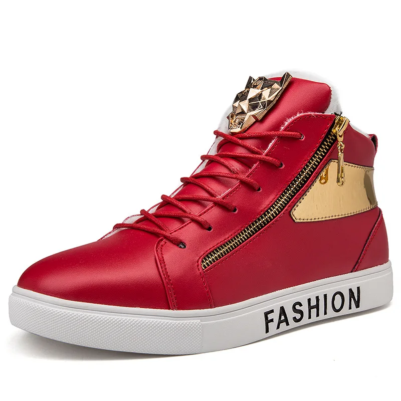 Мужские осенние ботинки на меху модные теплые зимние шнуровке кожаная обувь