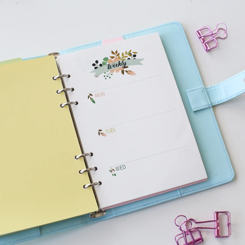 Вставки для А5 плантатора заправки с цветочным принтом заправка бумагой