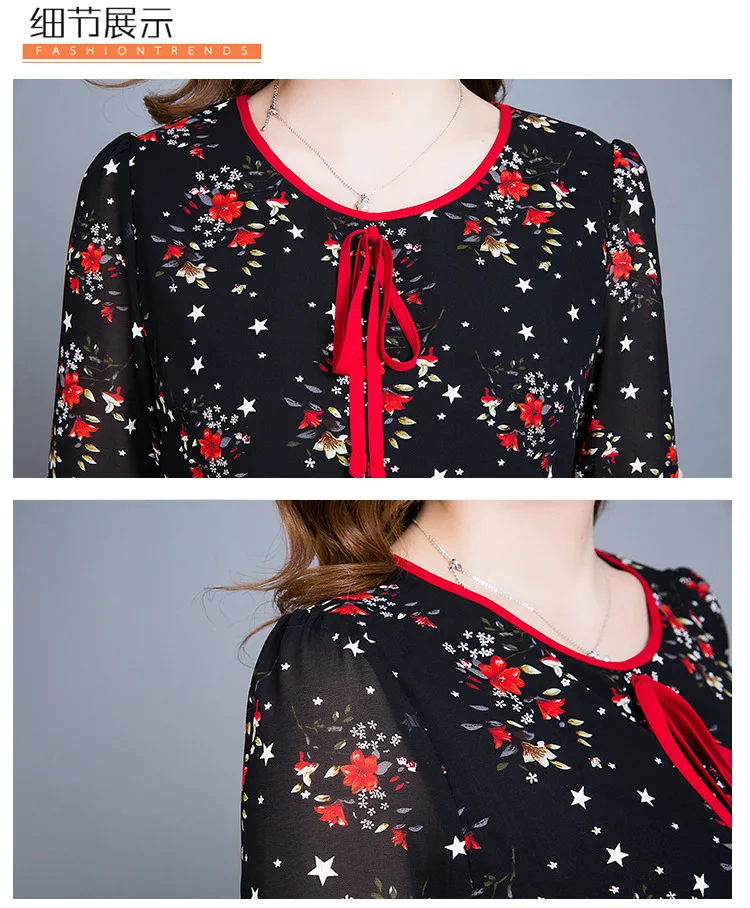 

4xl 5xl 2019 floral summer dress big size Casual A-line women chiffon dress large size ruffles sleeve elegant plus size dress