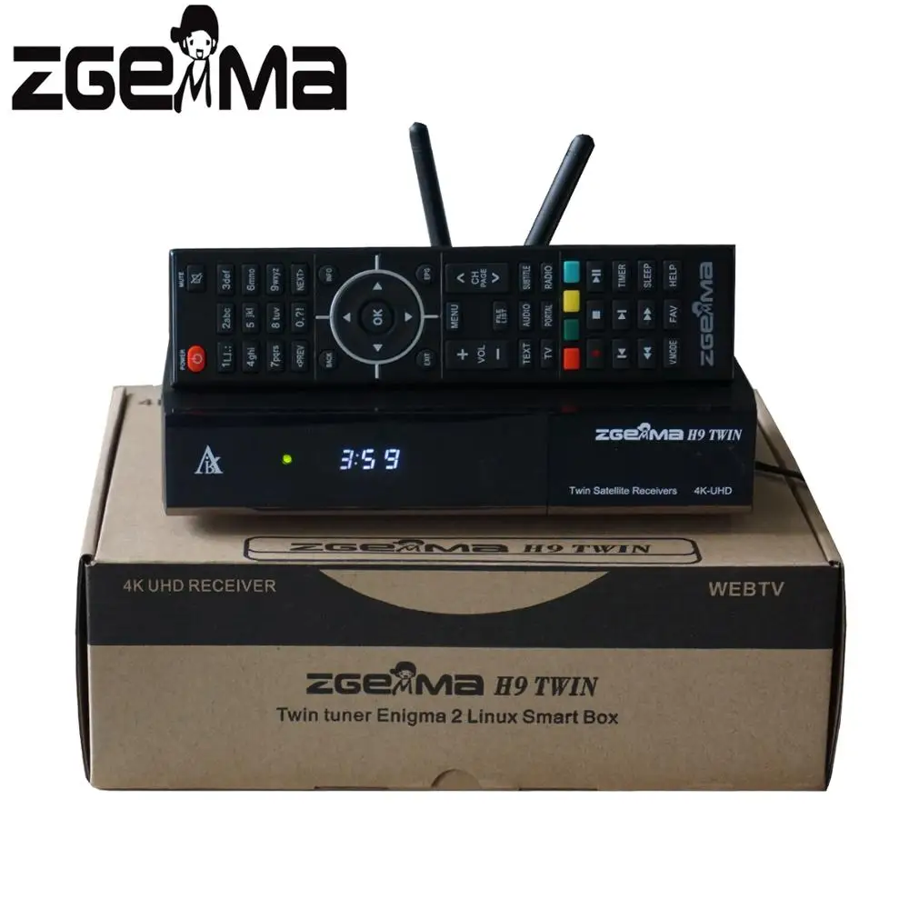 Цифровая ТВ приставка ZGEMMA H9TWIN 4K UHD 2 * Wi Fi + Ci Plus Linux OS Enigma2 H.265/hevs DVB S2X