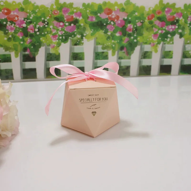 pink SFY 10 шт. многоцветный Свадебный сувенир картонное мыло в подарочной коробке сладкий драги коробка конфет Свадебные Декорации шоколадная согревающая бумага с лентой - Цвет: pink SFY